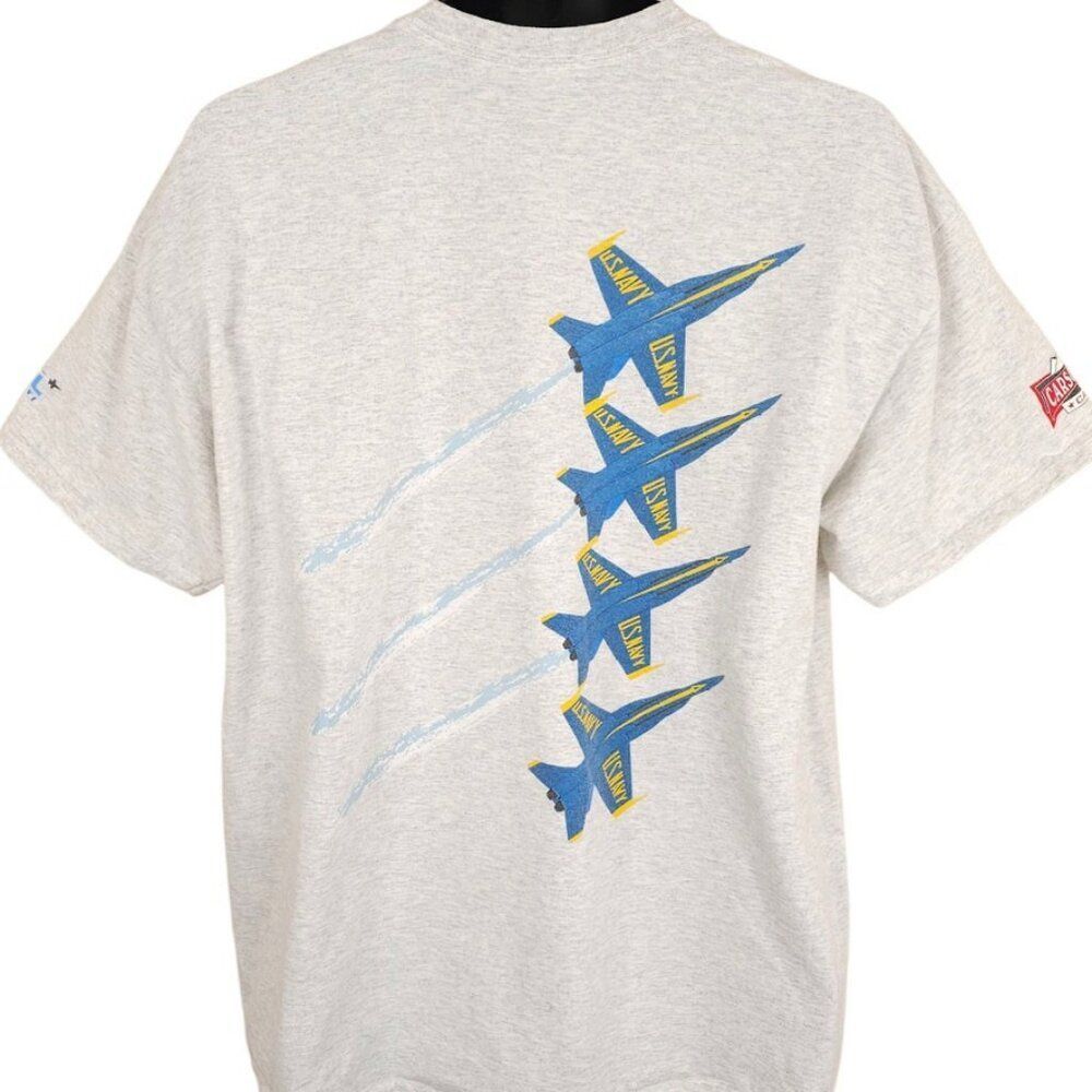 Minden Tahoe Airport T Shirt Mens Size XL Gray Aviation Roundup Blue Angels Navy - Picture 4 of 10